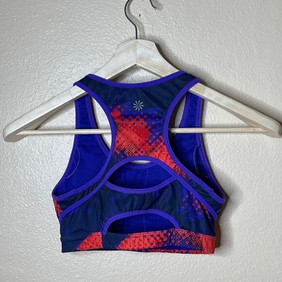 Athleta Womens Size XS Sports Bra Cutout Open Back Multicolor Workout - Picture 2 of 7